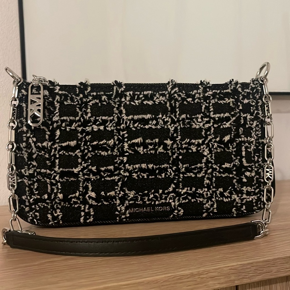 Michael Kors Black and White Shoulder Bags with Monochrome Design